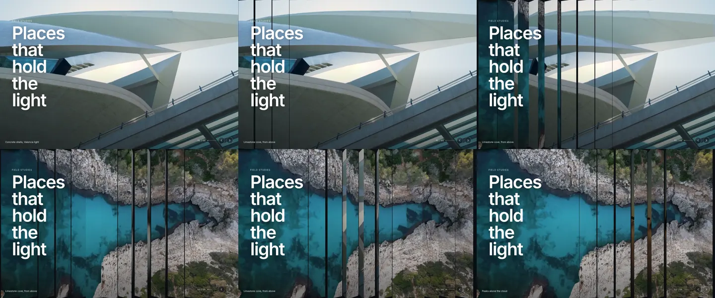 Prism Slats: six frames of the gem in motion