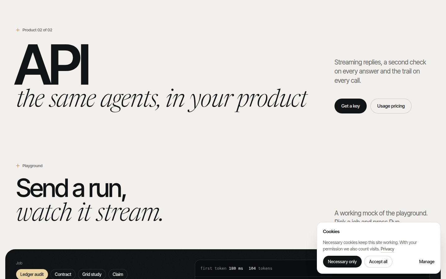 The top of Halden's API page