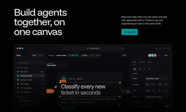 Header: navigation section from Relay · Frontier Templates