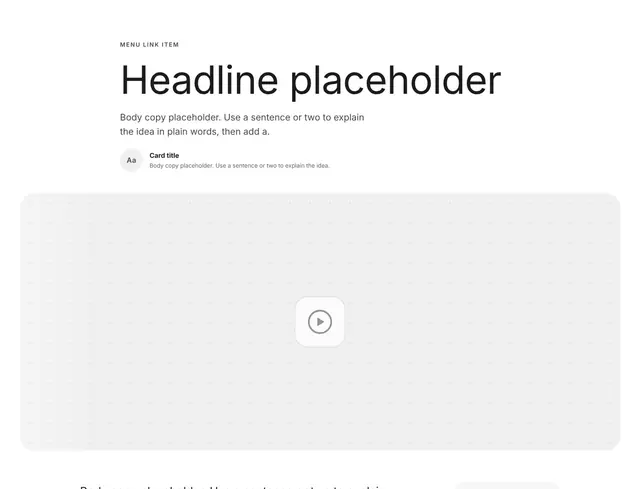 Blog Sticky Scroll with Video: blog wireframe