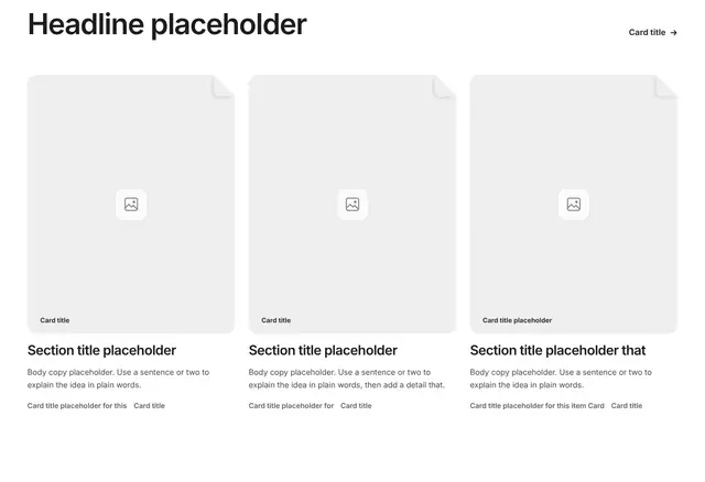 Blog Three-Column Grid 13: blog wireframe