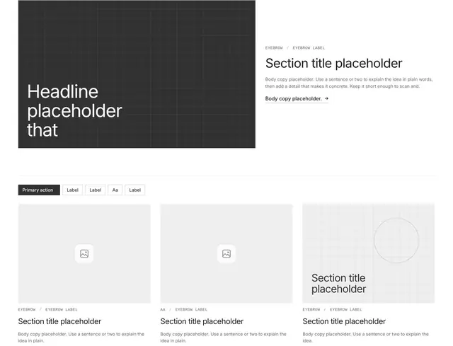 Blog Three-Column Grid 18: blog wireframe