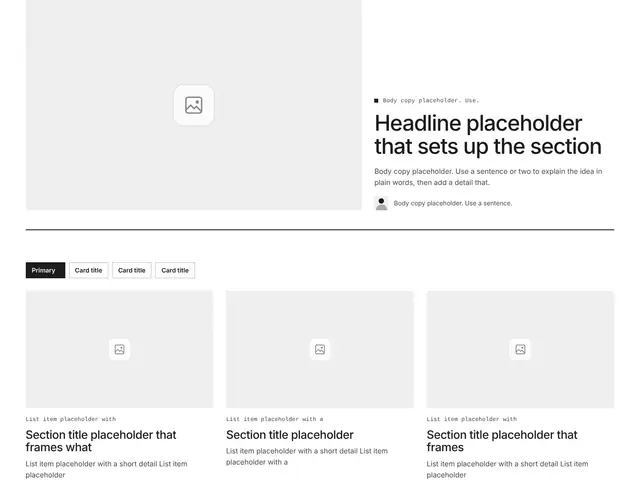 Blog Three-Column Grid 19: blog wireframe