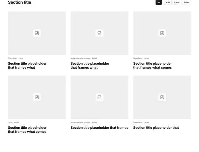 Blog Three-Column Grid 07: blog wireframe