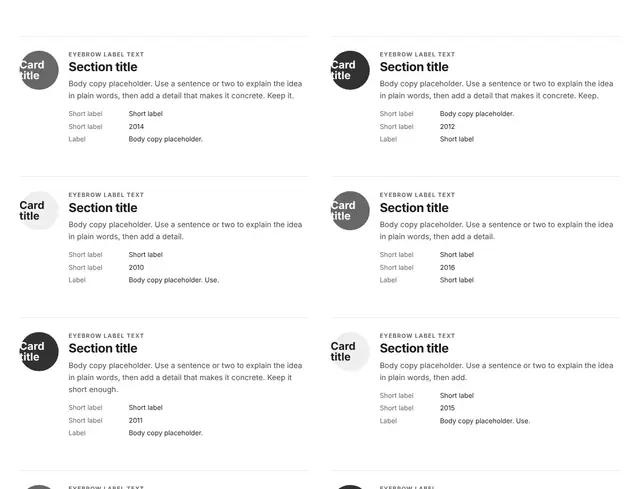 Blog Two-Column Grid 09: blog wireframe