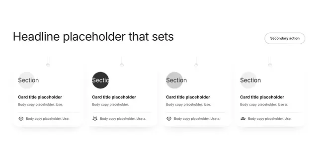 Comparison Four-Column Grid: comparison wireframe