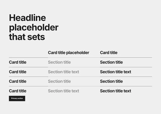 Comparison Stacked 01: comparison wireframe