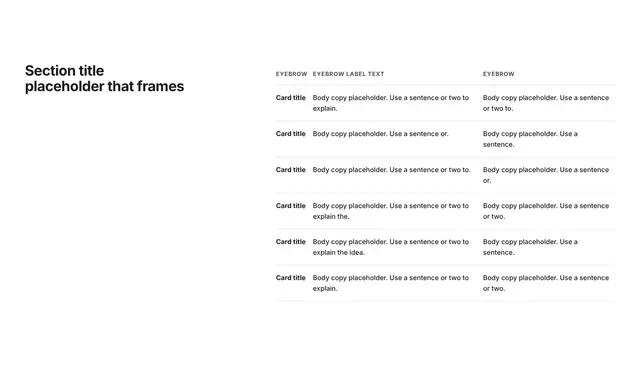 Comparison Sticky Scroll 03: comparison wireframe