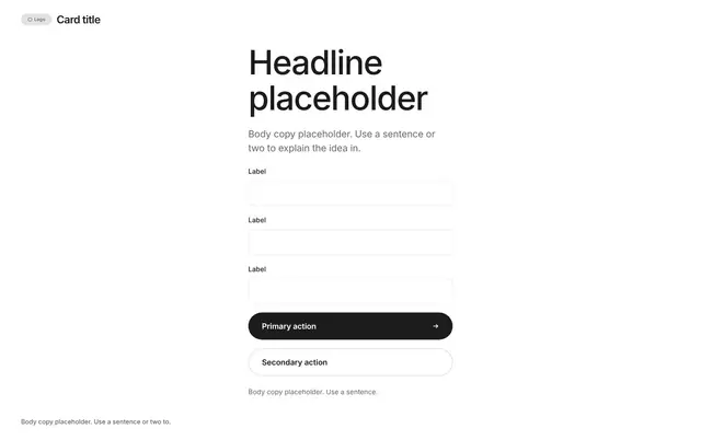 Contact Centered 01: contact & forms wireframe