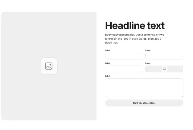 Contact Split with Image 02: contact & forms wireframe