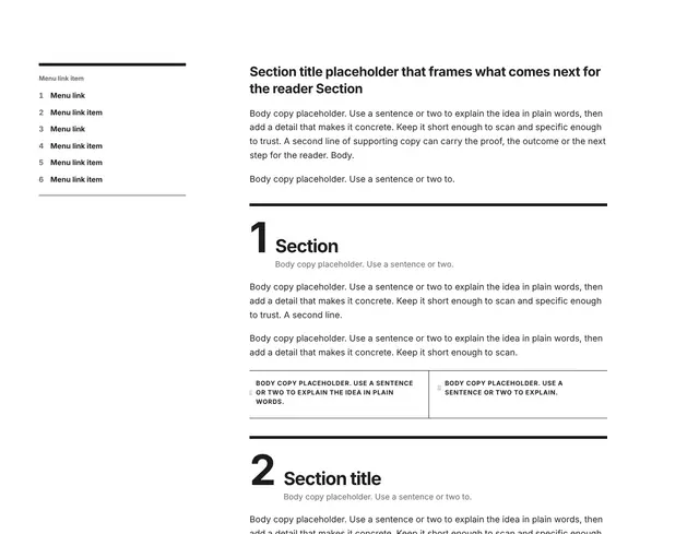 Contact Sticky Scroll 06: contact & forms wireframe
