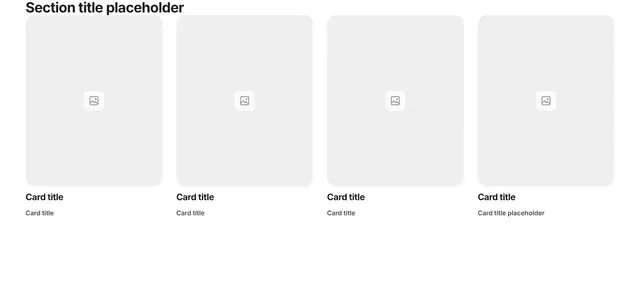 CTA Four-Column Grid 07: call to action wireframe