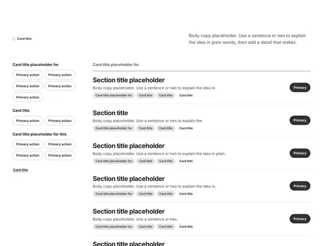 CTA Sticky Scroll: call to action wireframe