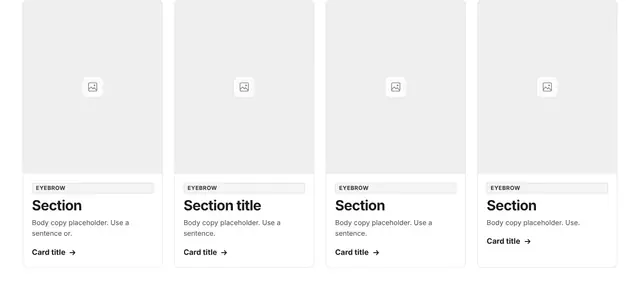 Features Four-Column Grid 10: features wireframe