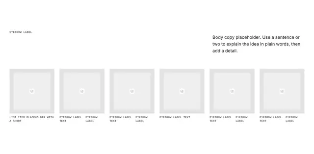 Features Four-Column Grid 11: features wireframe