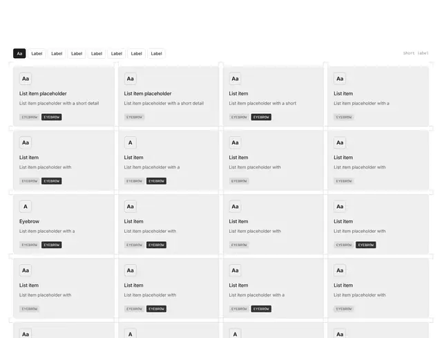 Features Four-Column Grid 06: features wireframe