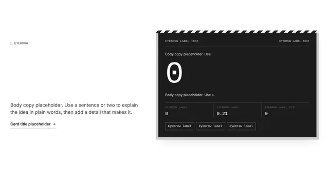 Features Split with Counters: features wireframe