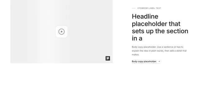 Features Split with Image and Video 02: features wireframe