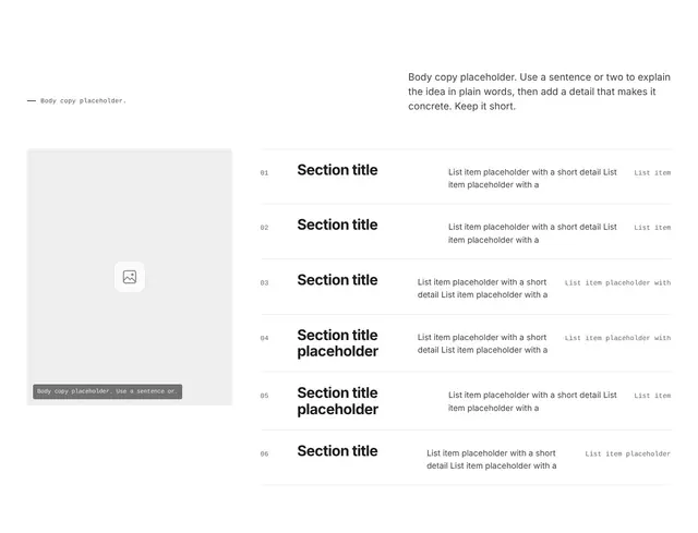 Features Sticky Scroll 05: features wireframe