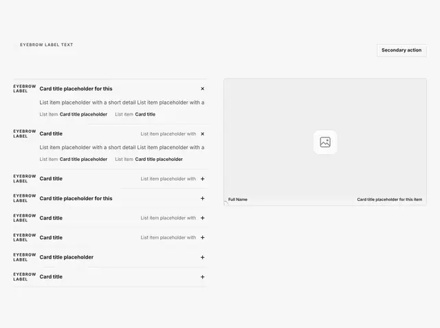 Features Sticky Scroll with Accordion: features wireframe