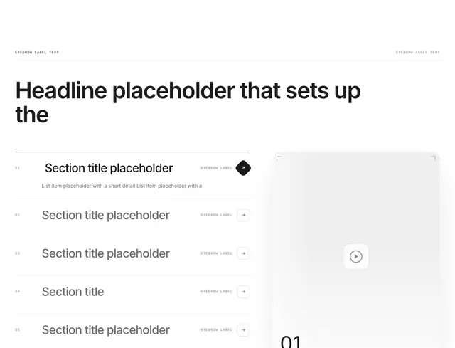 Features Sticky Scroll with Video: features wireframe