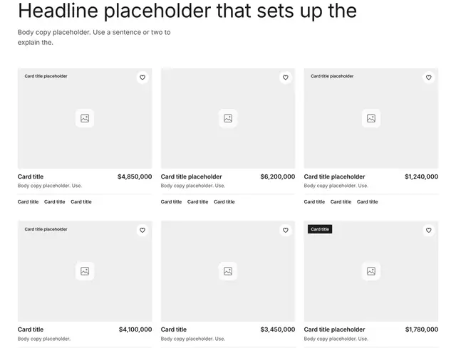Features Three-Column Grid 06: features wireframe