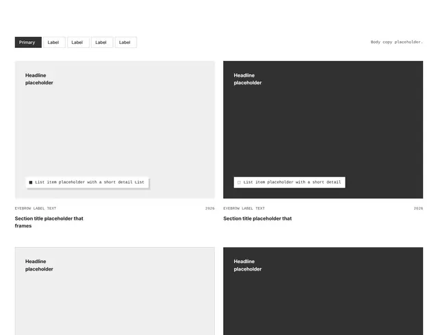 Features Two-Column Grid 06: features wireframe