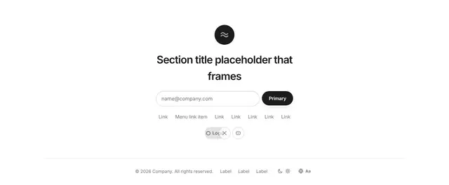 Footer Centered with Accordion and Form: footer wireframe