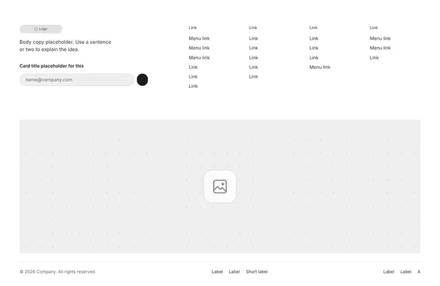 Footer Stacked and Form 02: footer wireframe