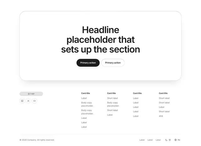 Footer Stacked with Accordion 01: footer wireframe