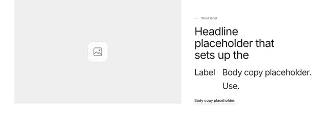 Gallery Split with Image 01: gallery wireframe