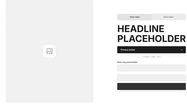 Hero Full-Bleed Image with Tabs and Form: hero wireframe