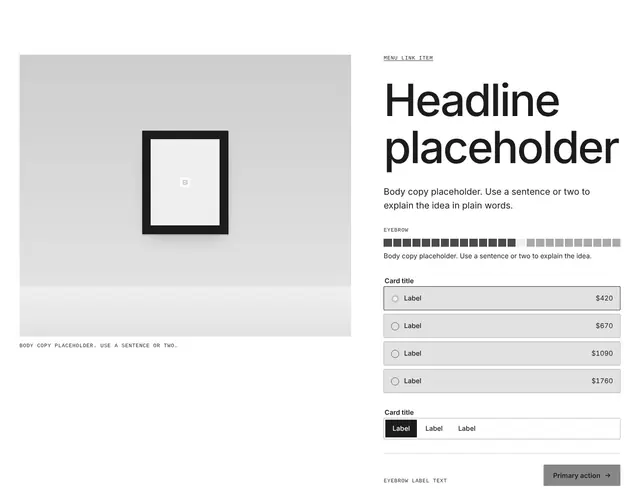 Hero Sticky Scroll and Form 02: hero wireframe