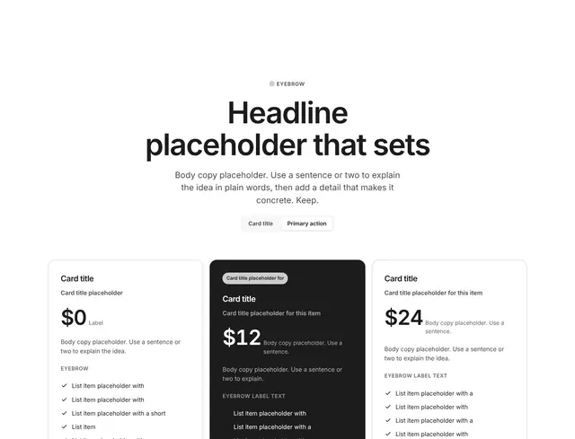 Hero Two-Column Grid: hero wireframe