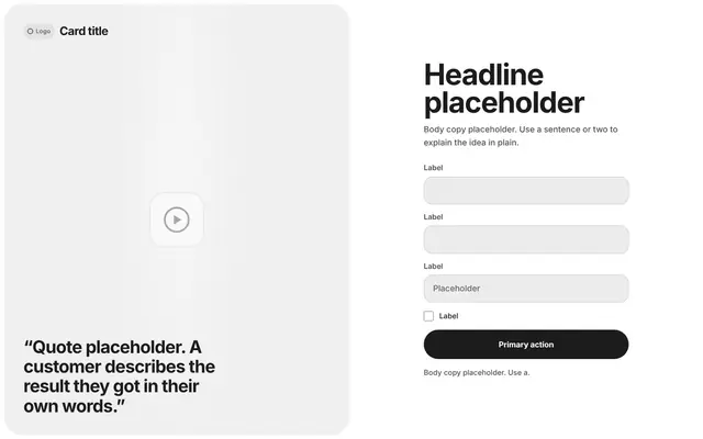 Hero Video Background Section 10: hero wireframe