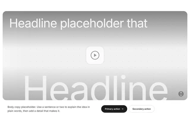 Hero Video Background Section 11: hero wireframe