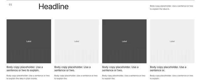 Logos Four-Column Grid: logos wireframe
