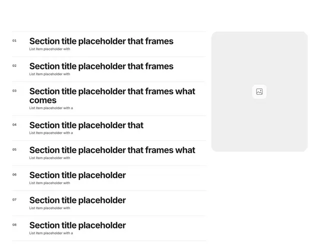 Process Sticky Scroll 03: process & timeline wireframe