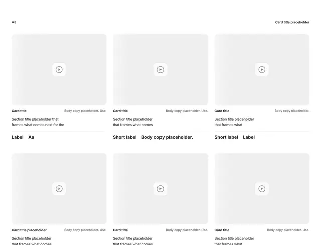 Section Three-Column Grid with Video: other wireframe
