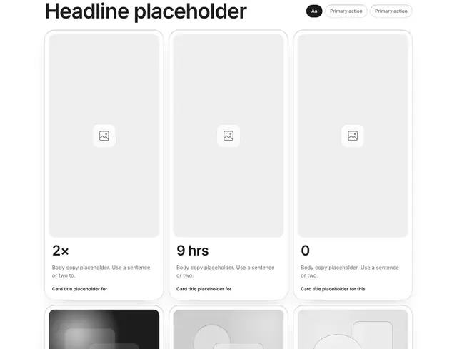 Stats Three-Column Grid 05: stats wireframe