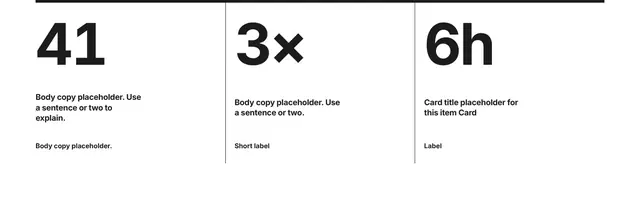 Stats Three-Column Grid 06: stats wireframe