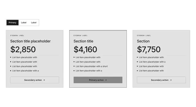 Tabs Two-Column Grid with Tabs: tabs wireframe