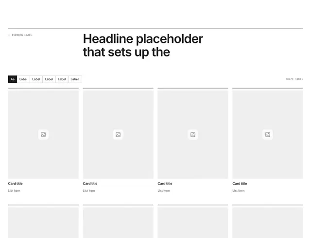 Team Four-Column Grid 10: team wireframe