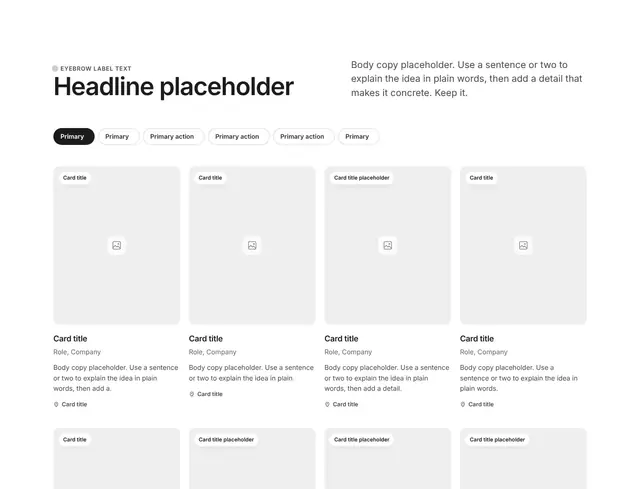 Team Four-Column Grid 12: team wireframe