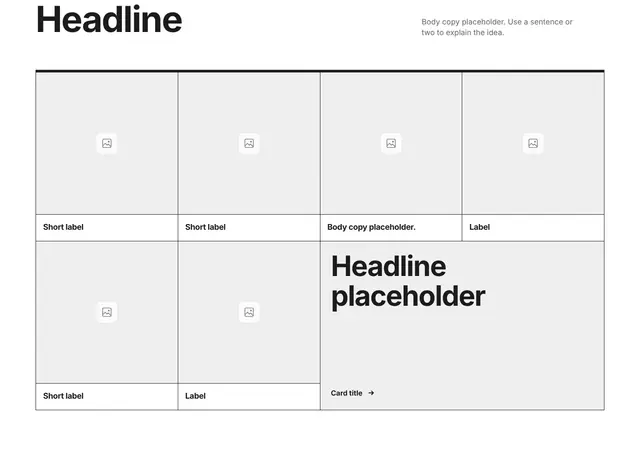 Team Four-Column Grid 14: team wireframe