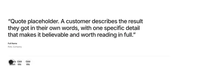 Testimonials Centered with Tabs: testimonials wireframe