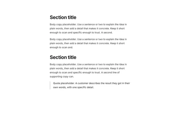 Testimonials List 01: testimonials wireframe