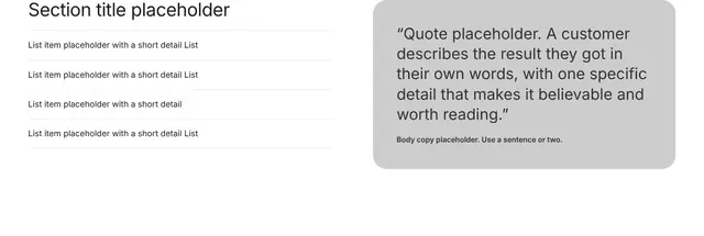 Testimonials Split 03: testimonials wireframe