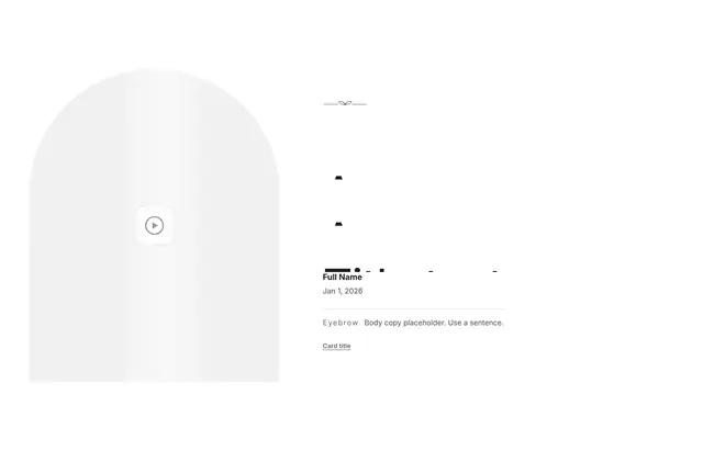 Testimonials Split with Image and Video: testimonials wireframe