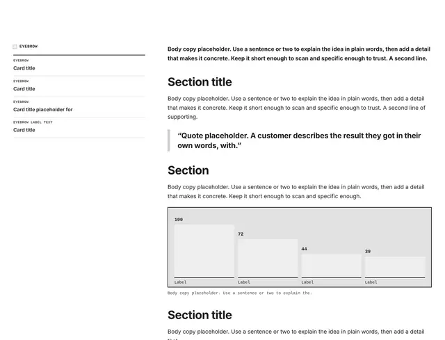 Testimonials Sticky Scroll 01: testimonials wireframe